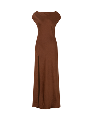 Silk Blend Slit Dress