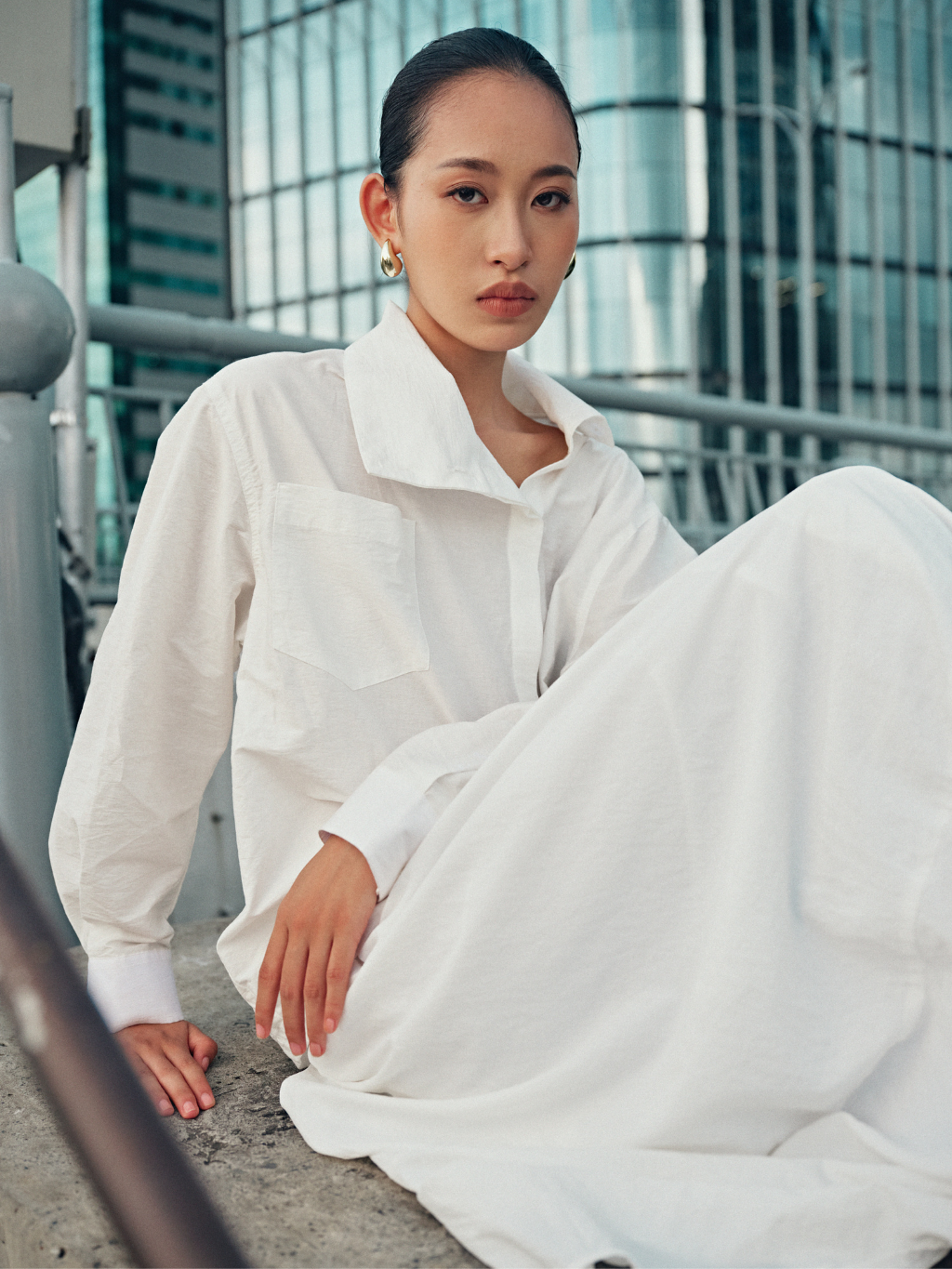 Asymmetric Shirt With Pocket