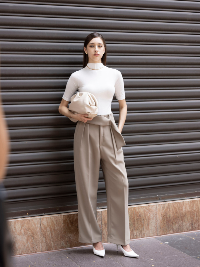 Tan Trouser With Belt