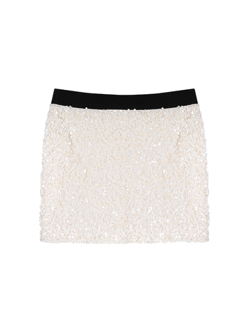 White Sequin Skirt Limited