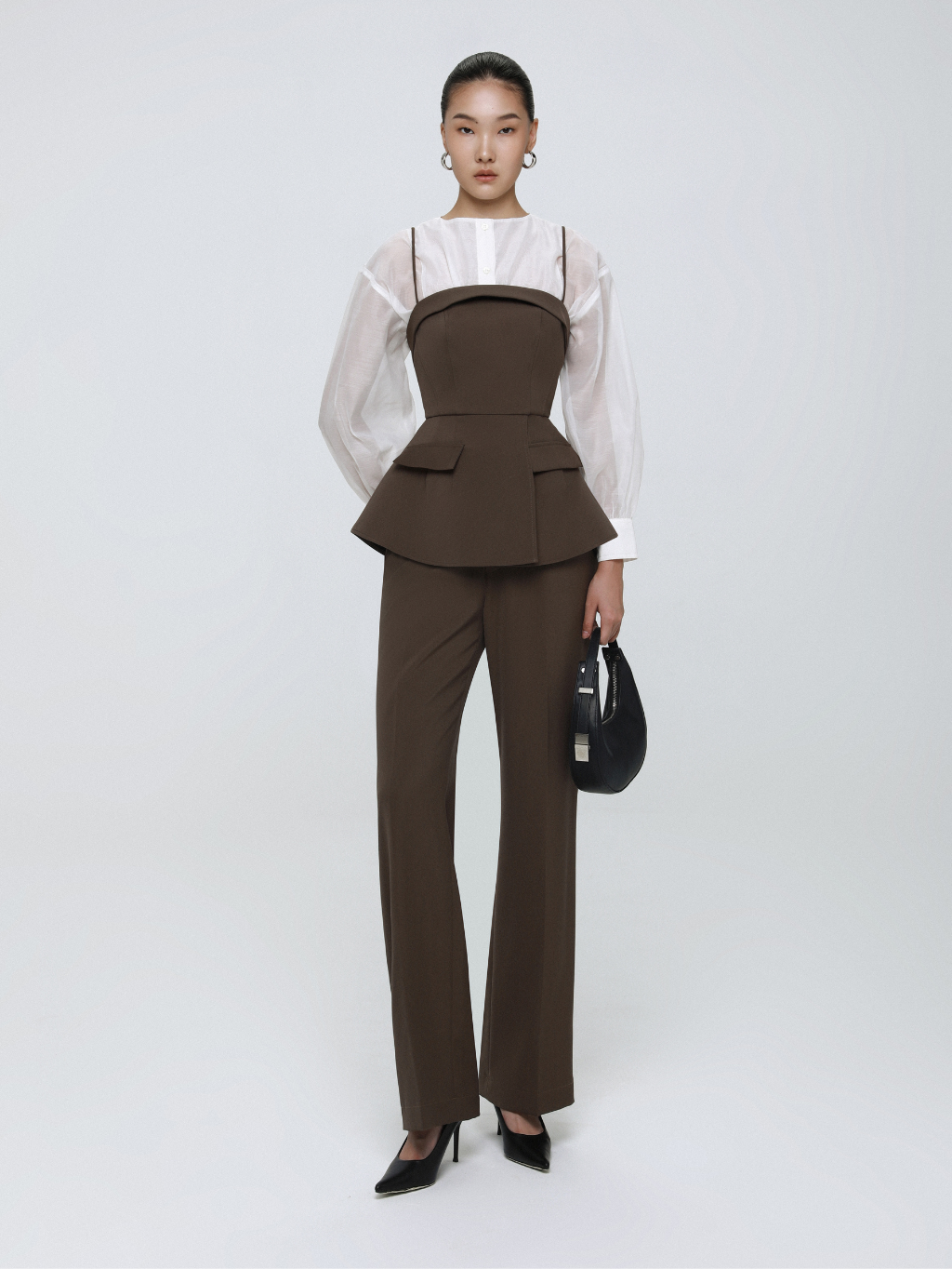 Taupe Straight Leg Trousers