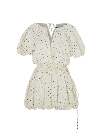Polka Dot Puff Sleeve Bubble Dress