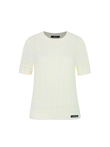 Coco Sin Beige Cable Knit Top
