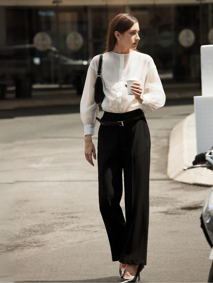 Black Straight Leg Trousers