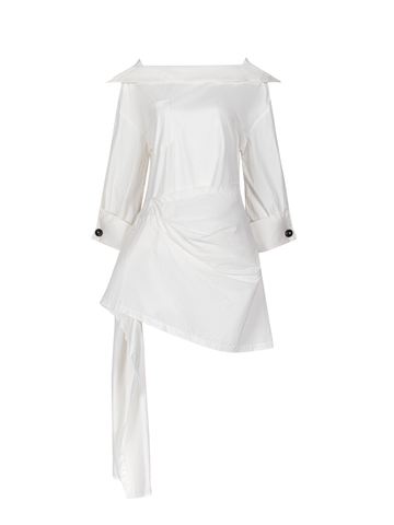 Asymmetric Mini Shirt Dress