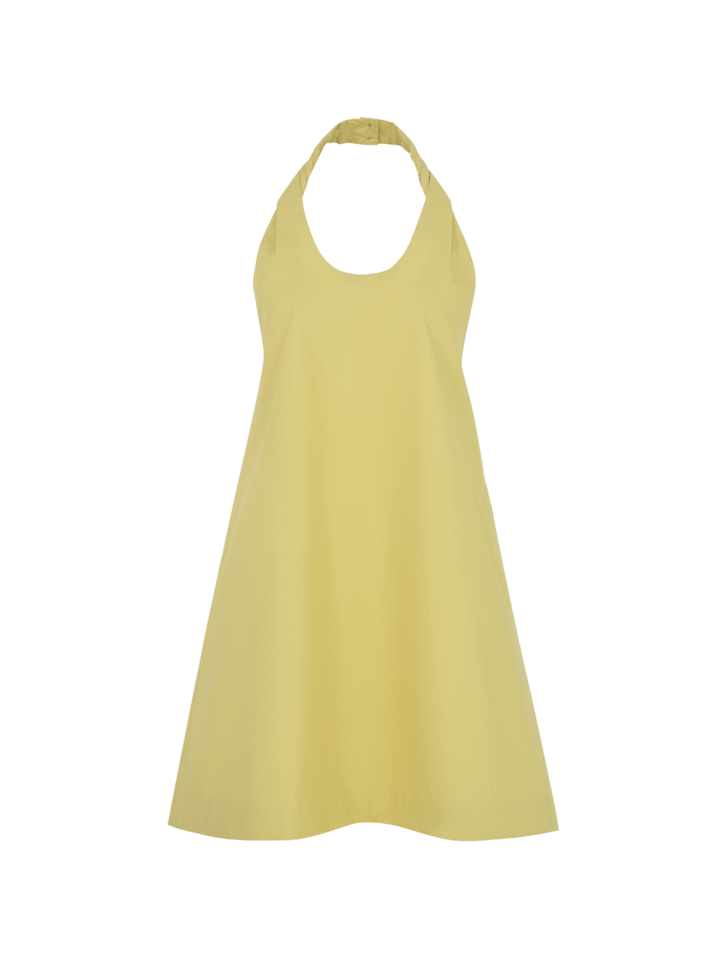 Yellow Halter Mini Dress with Twisted Neckline