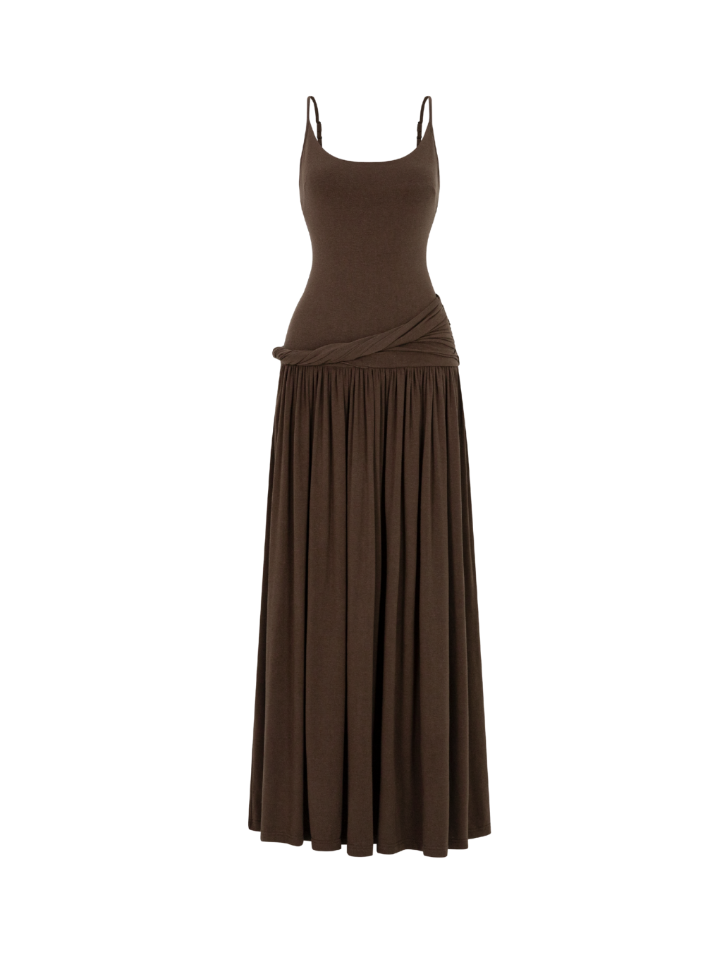Brown Spaghetti Strap Maxi Dress