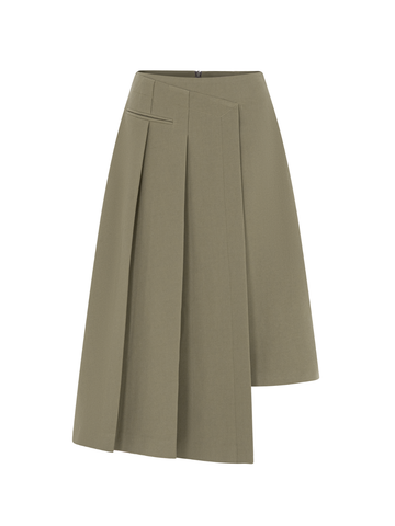 Asymmetric Pleated Skirt