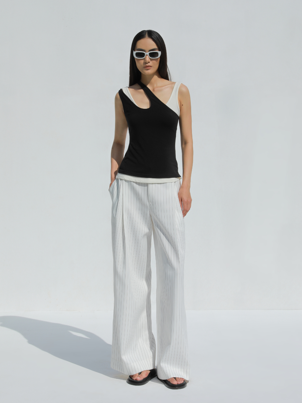 Asymmetrical Layered Cut-Out Tank Top