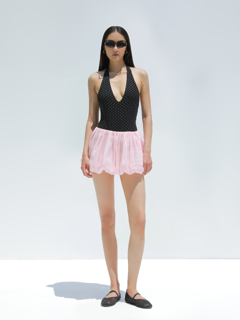 Light Pink Bubble Mini Skirt