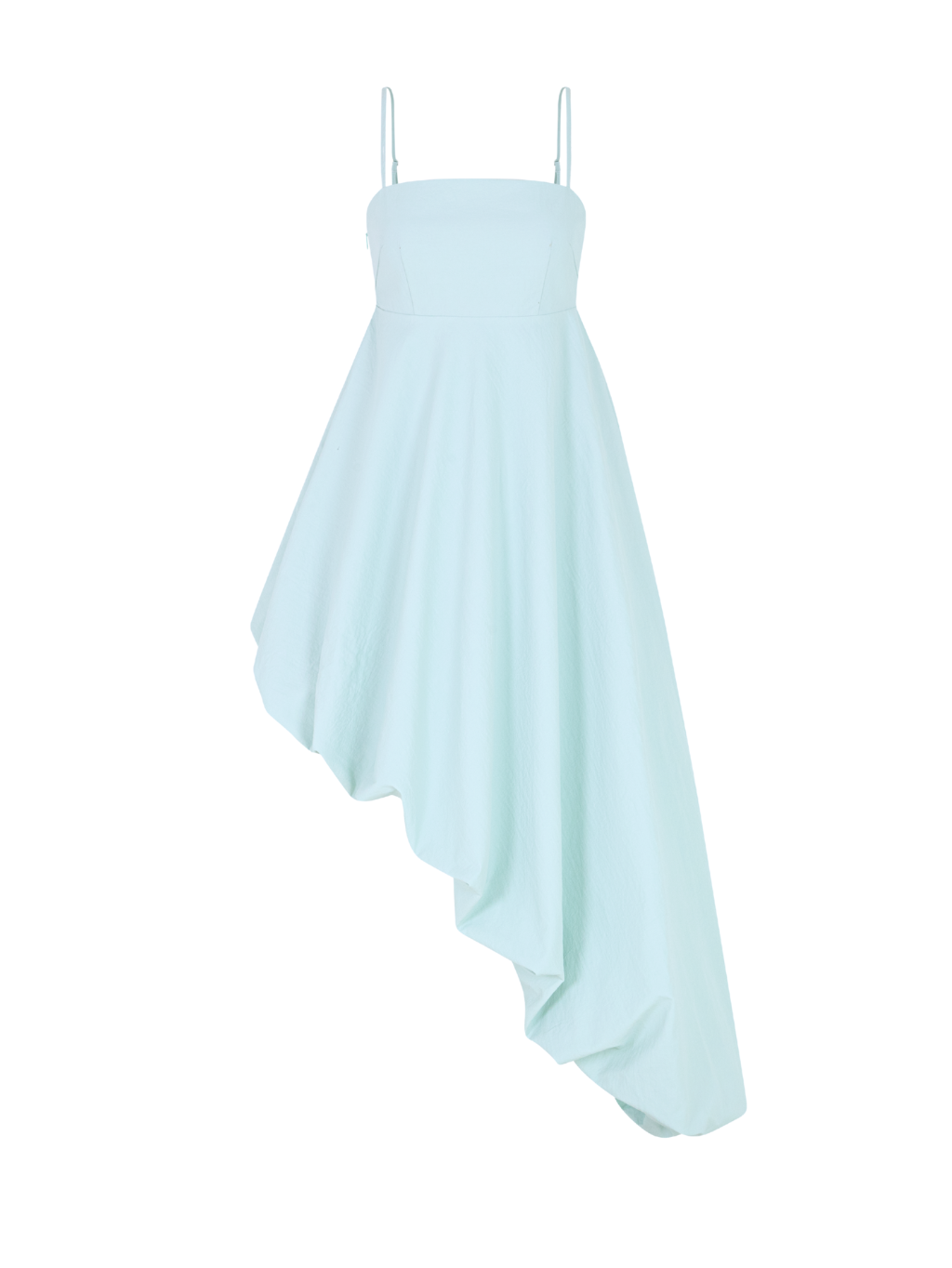 Pastel Blue Two-Strap Dress with Asymmetric Drape