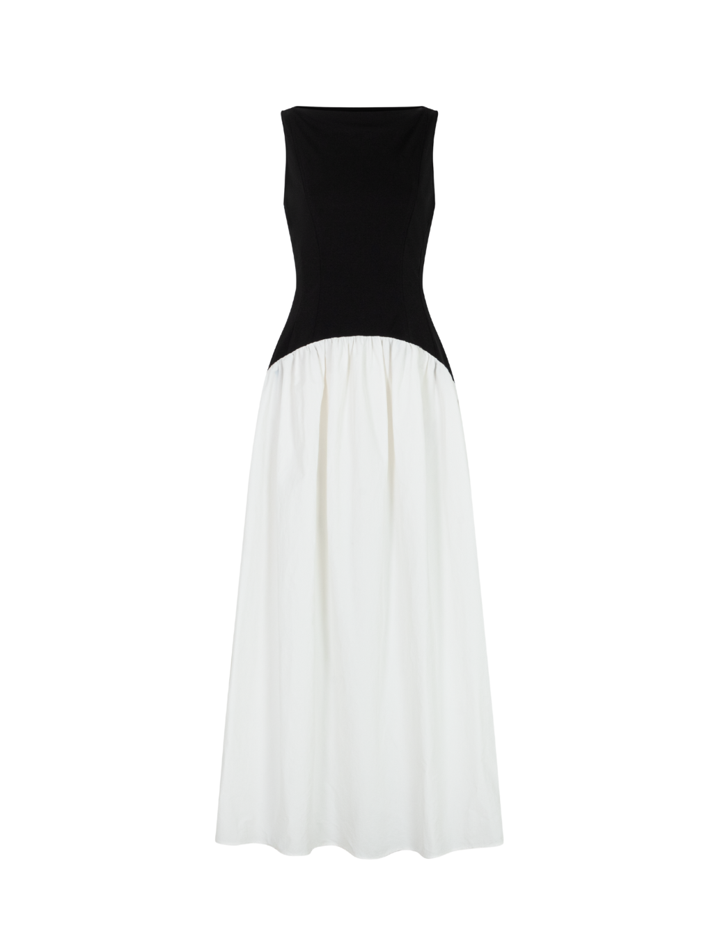 Black & White Sleeveless Contrast Dress
